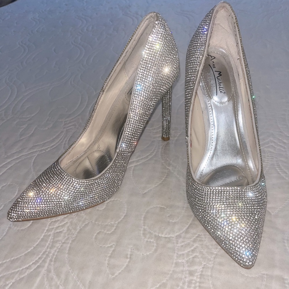 Very sparkly heels.  Anne Michelle brand size 7. Formal and dressy